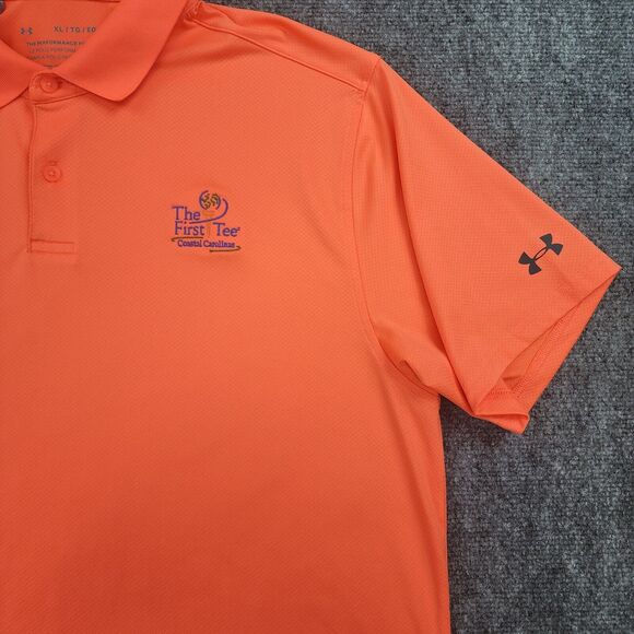 Under Armour Shirt Mens XL Orange Performance Polo First Tee Active Casual Golf - Picture 8 of 15